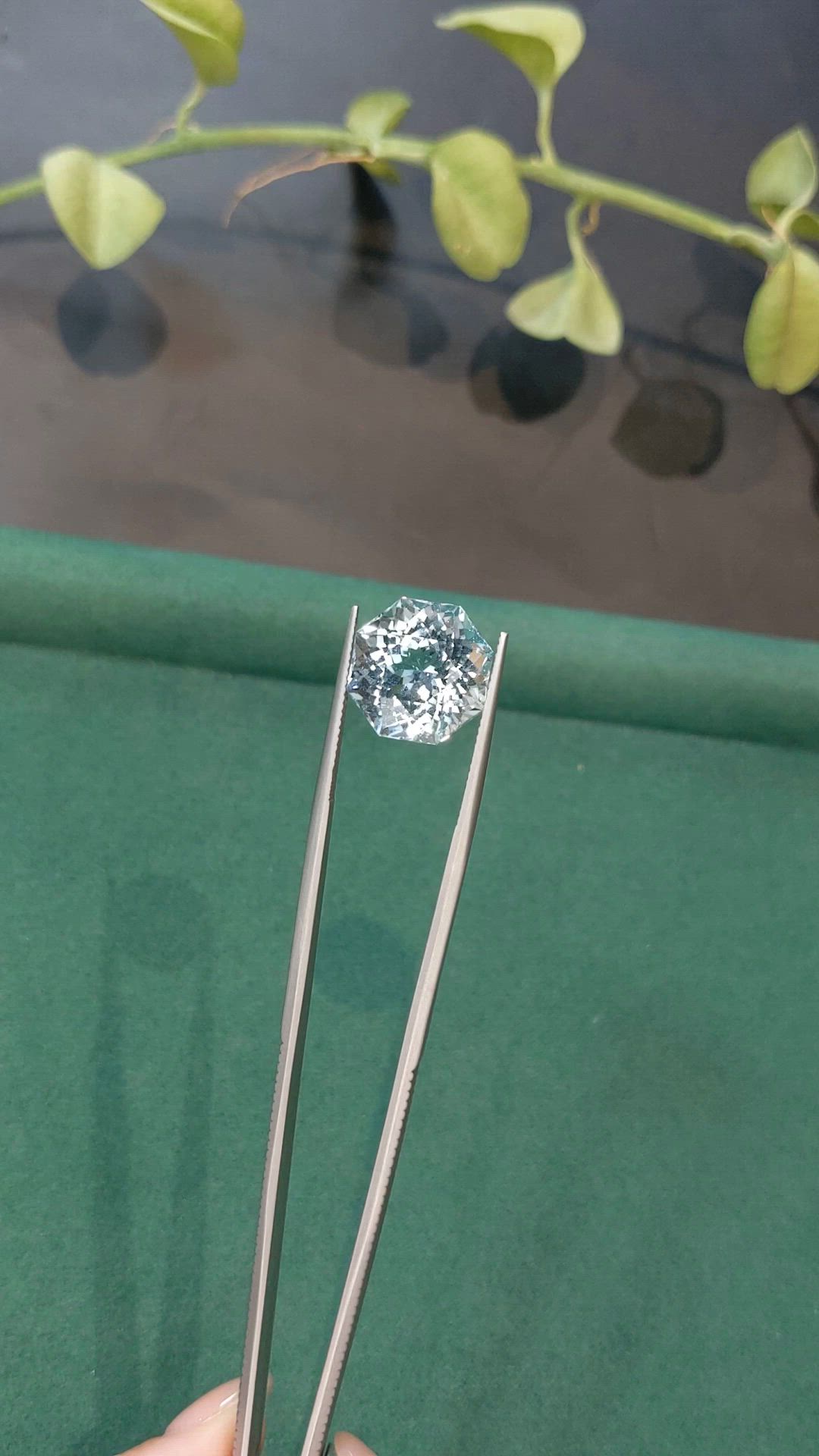 14.24 Ct. Greenish Blue Aquamarine from Brazil Size Video