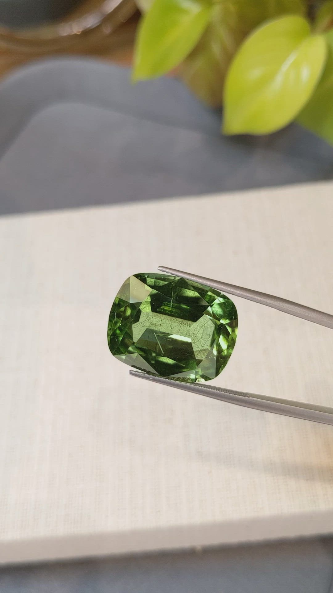 26.75 Ct. Green (Lime Green) Peridot from Burma (Myanmar) Size Video