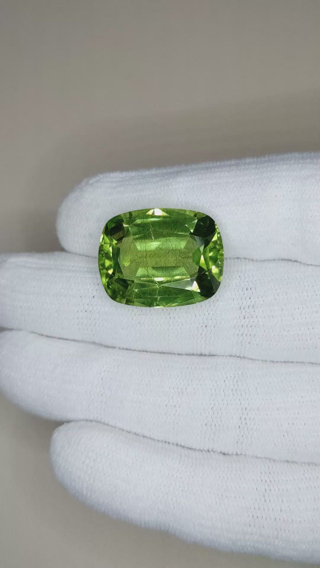26.75 Ct. Green (Lime Green) Peridot from Burma (Myanmar) Size Video