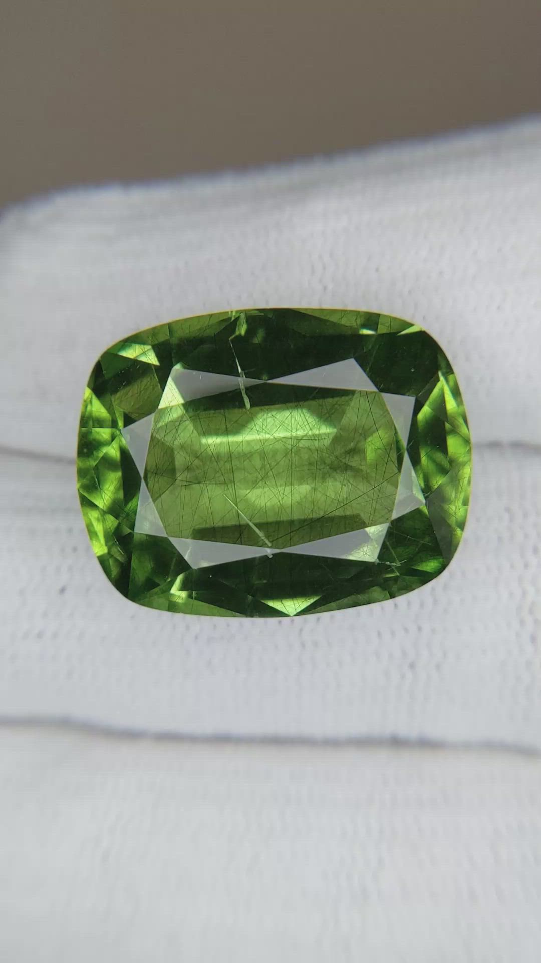 26.75 Ct. Green (Lime Green) Peridot from Burma (Myanmar) Size Video