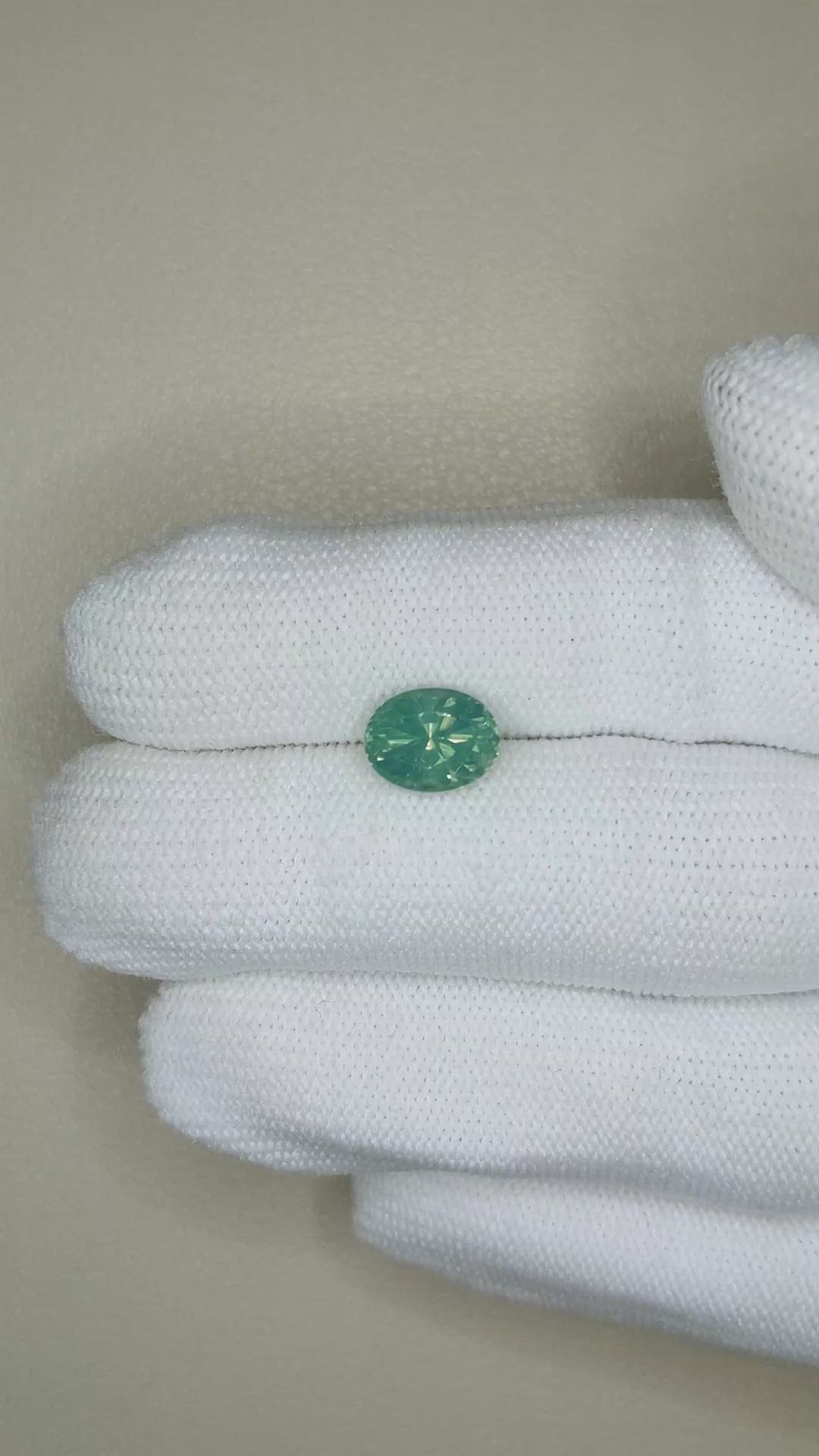 2.55 Ct. Green Zircon from Ceylon (Sri Lanka) Size Video