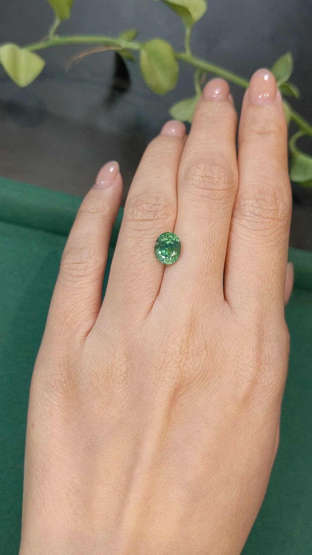 2.75 Ct. Green Zircon from Ceylon (Sri Lanka) Size Video