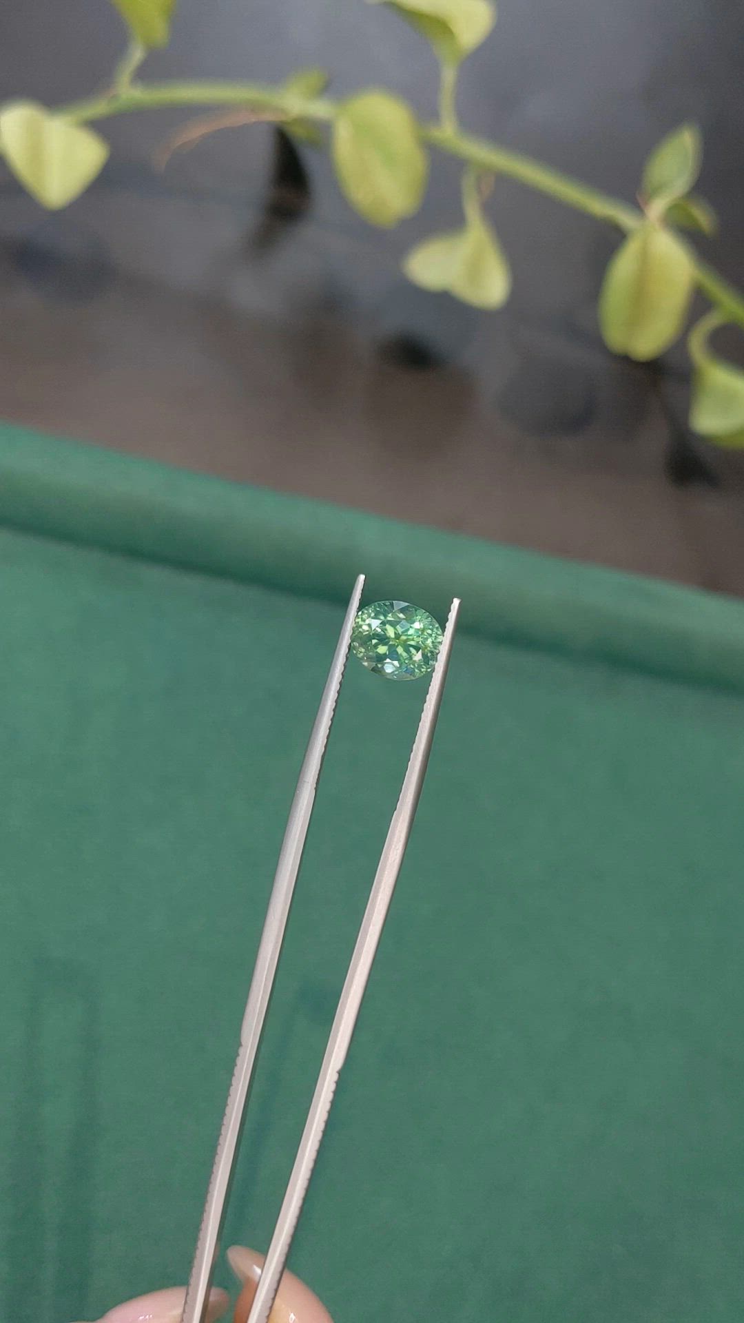 2.75 Ct. Green Zircon from Ceylon (Sri Lanka) Size Video