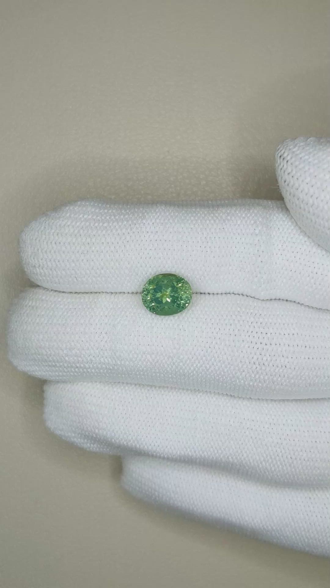 2.75 Ct. Green Zircon from Ceylon (Sri Lanka) Size Video