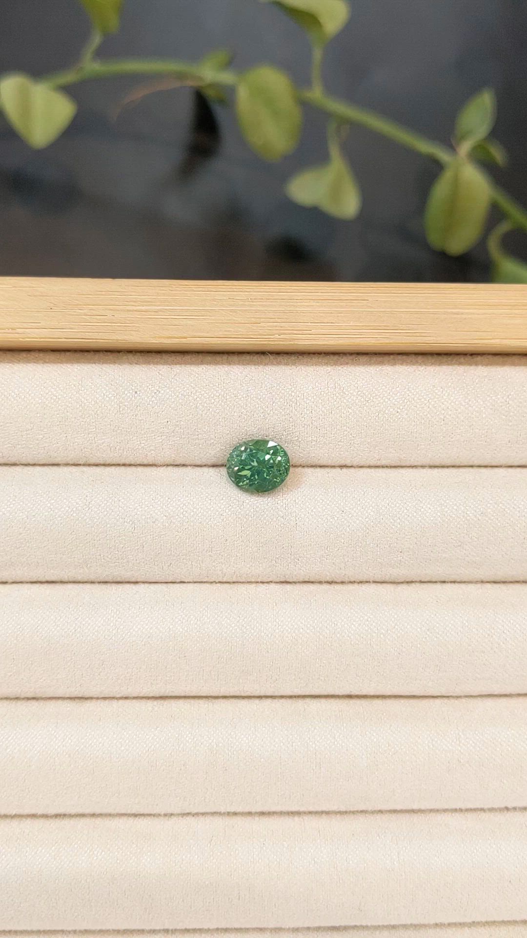 2.75 Ct. Green Zircon from Ceylon (Sri Lanka) Size Video