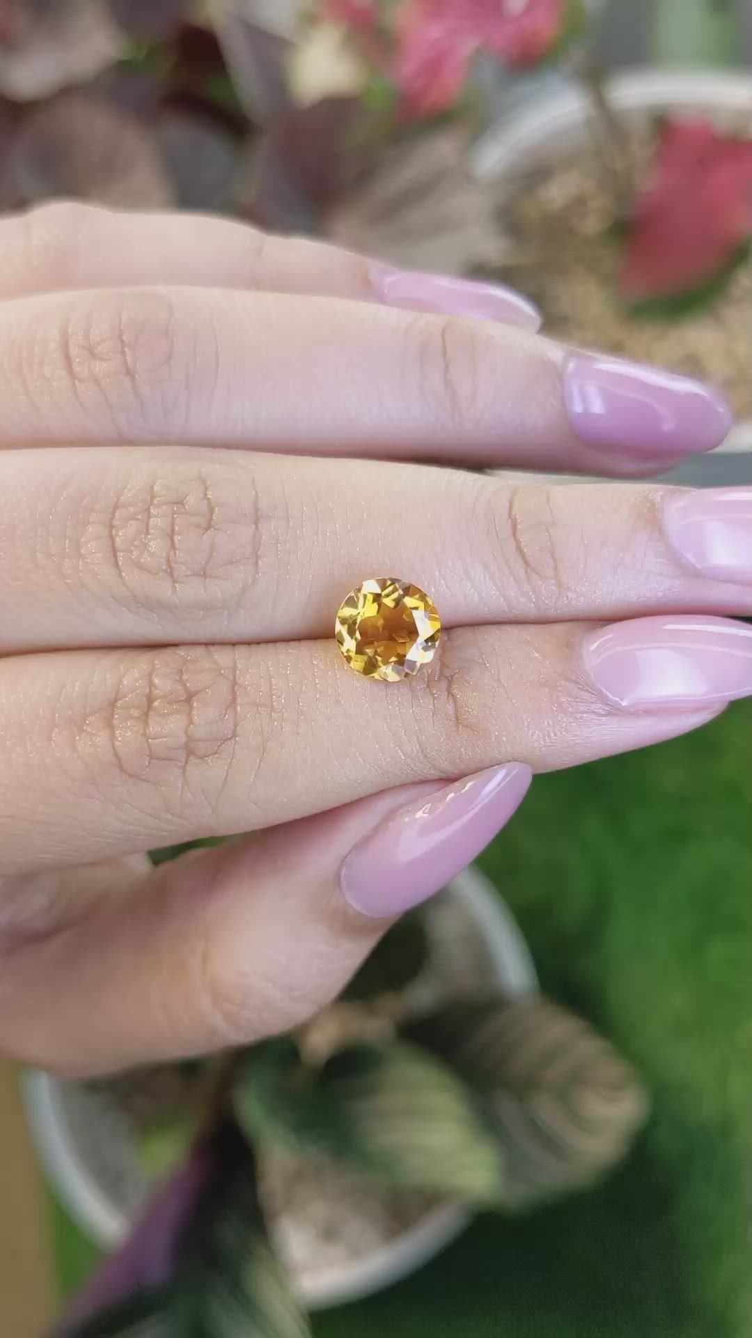 1.73 Ct. Yellowish Orange Citrine from Ceylon (Sri Lanka) Size Video
