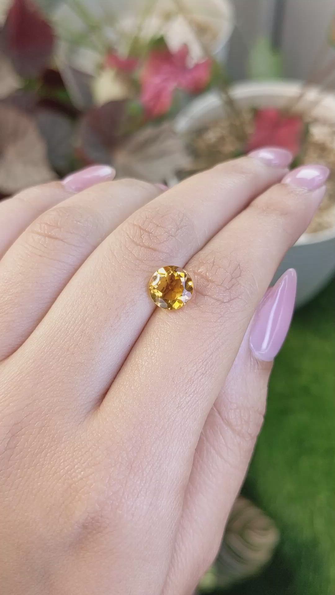 1.73 Ct. Yellowish Orange Citrine from Ceylon (Sri Lanka) Size Video