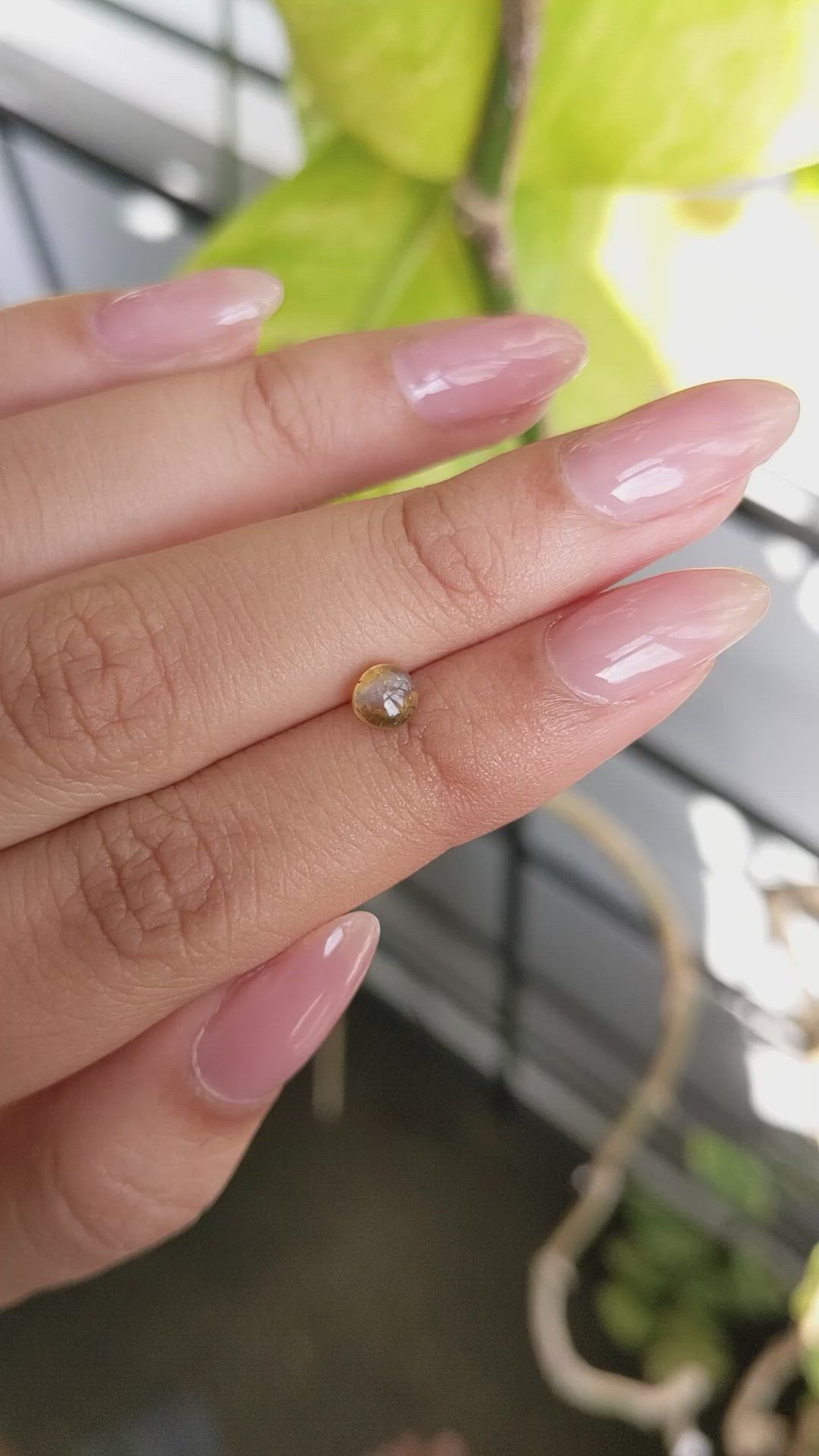 0.79 Ct. Yellowish Brown Cabochon Chrysoberyl from Ceylon (Sri Lanka) Size Video