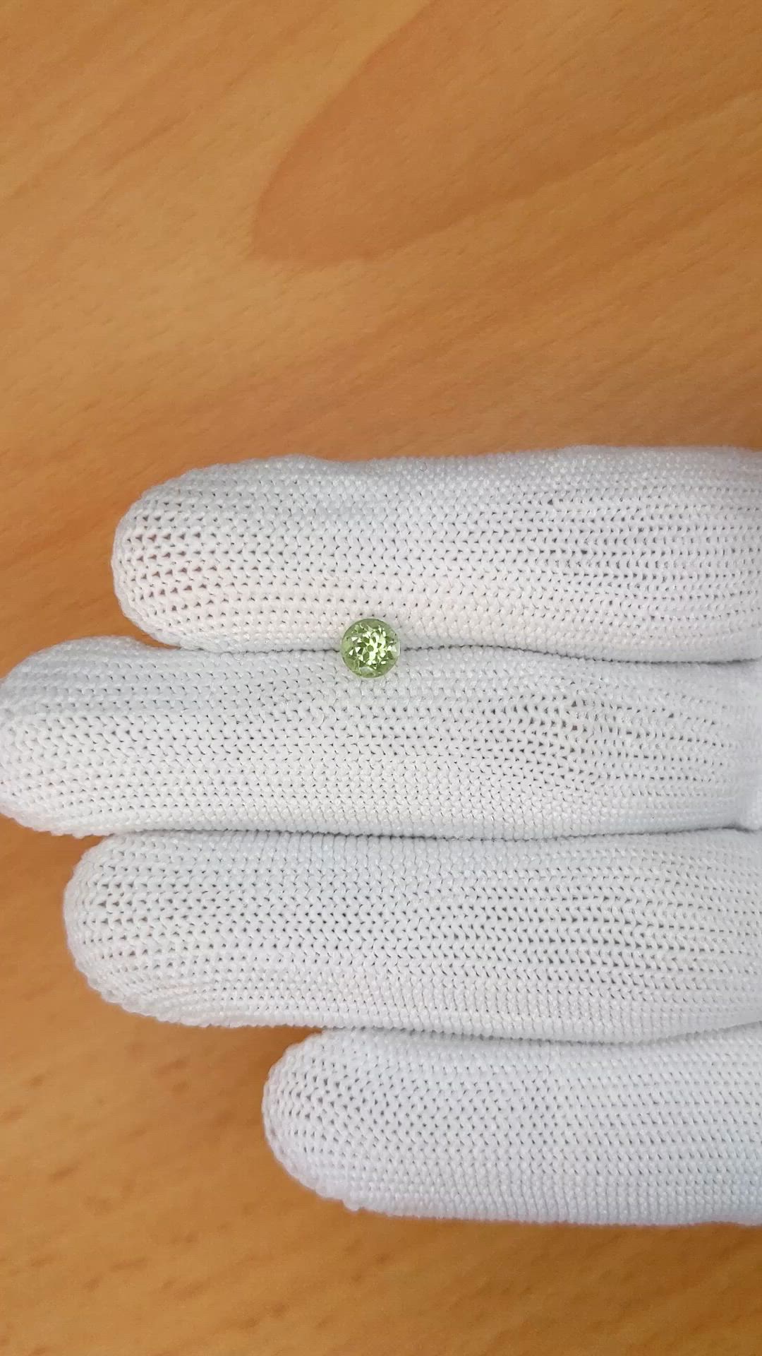 0.48 Ct. Yellowish Green Tourmaline from Ceylon (Sri Lanka) Size Video