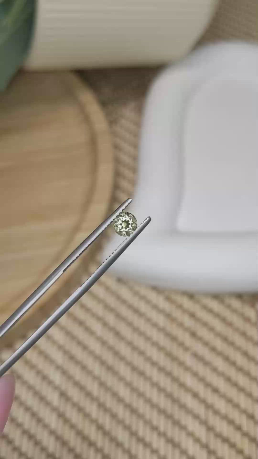 0.48 Ct. Yellowish Green Tourmaline from Ceylon (Sri Lanka) Size Video