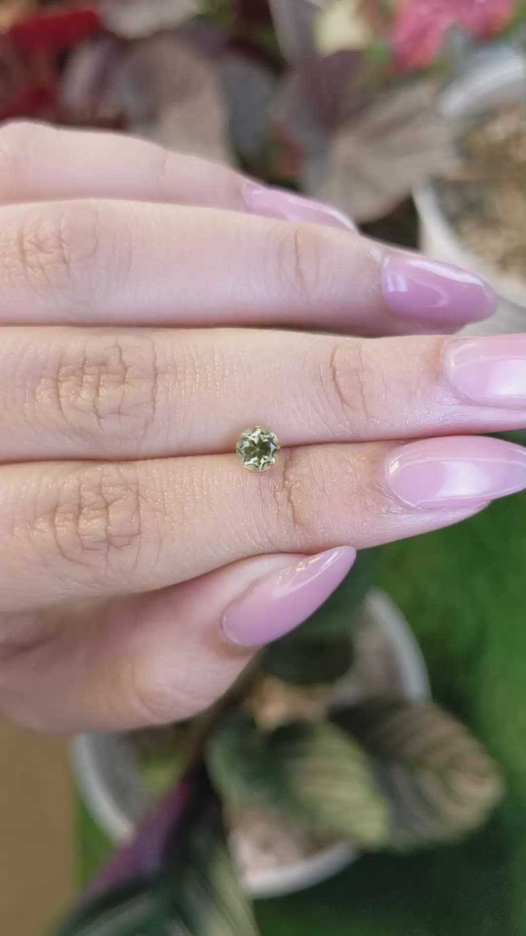 0.57 Ct. Yellowish Green Tourmaline from Ceylon (Sri Lanka) Size Video