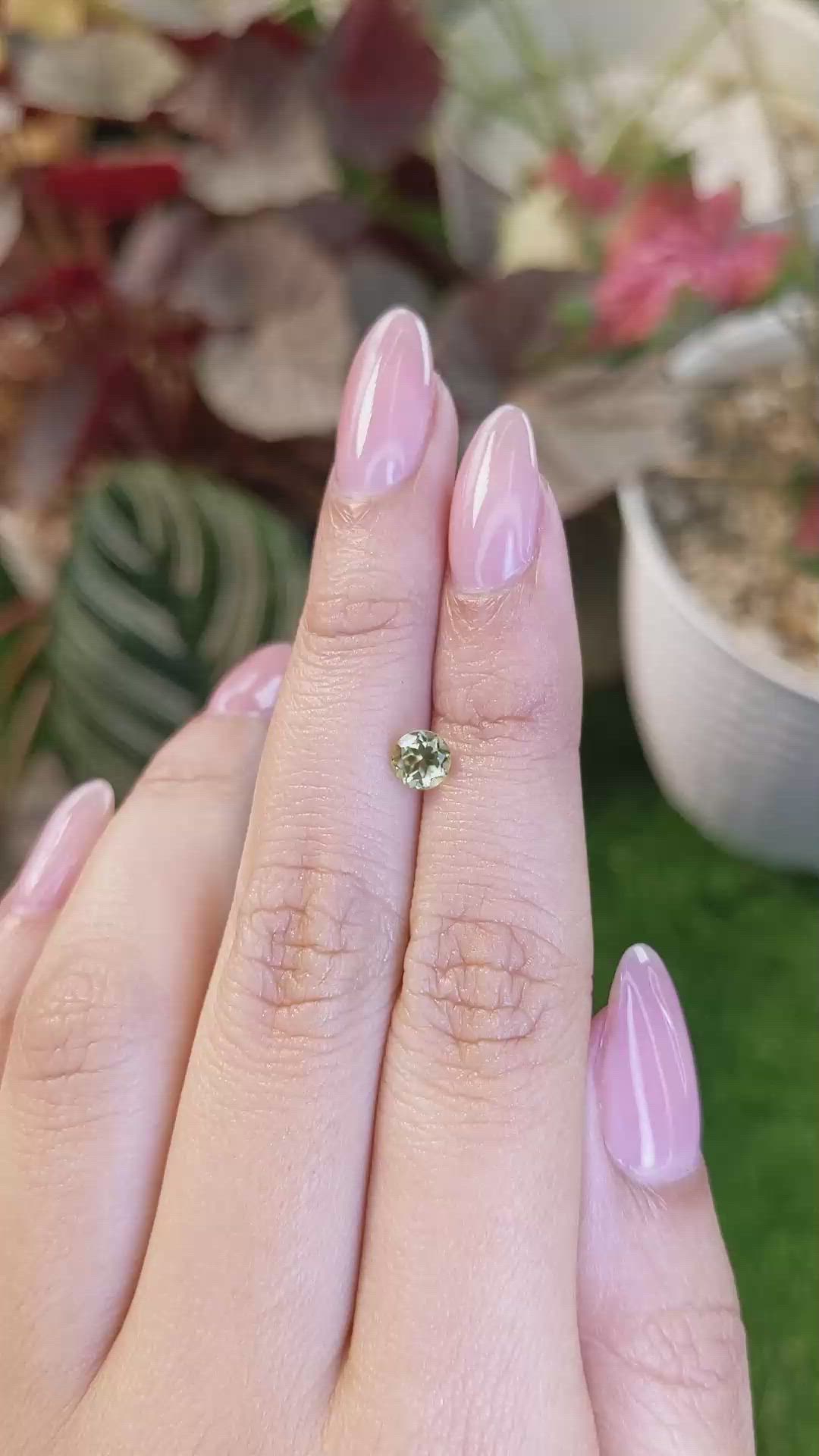 0.57 Ct. Yellowish Green Tourmaline from Ceylon (Sri Lanka) Size Video