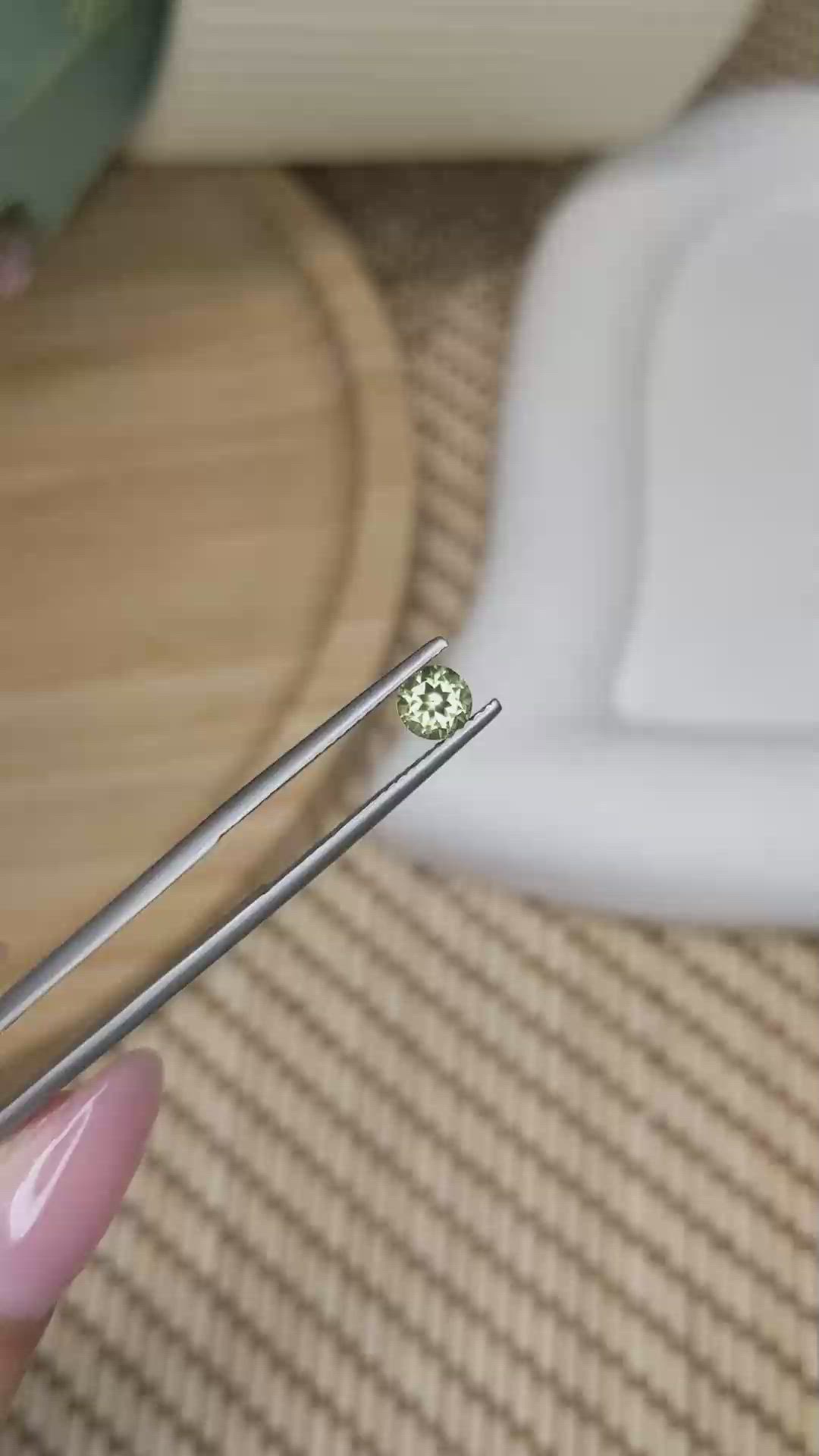 0.57 Ct. Yellowish Green Tourmaline from Ceylon (Sri Lanka) Size Video