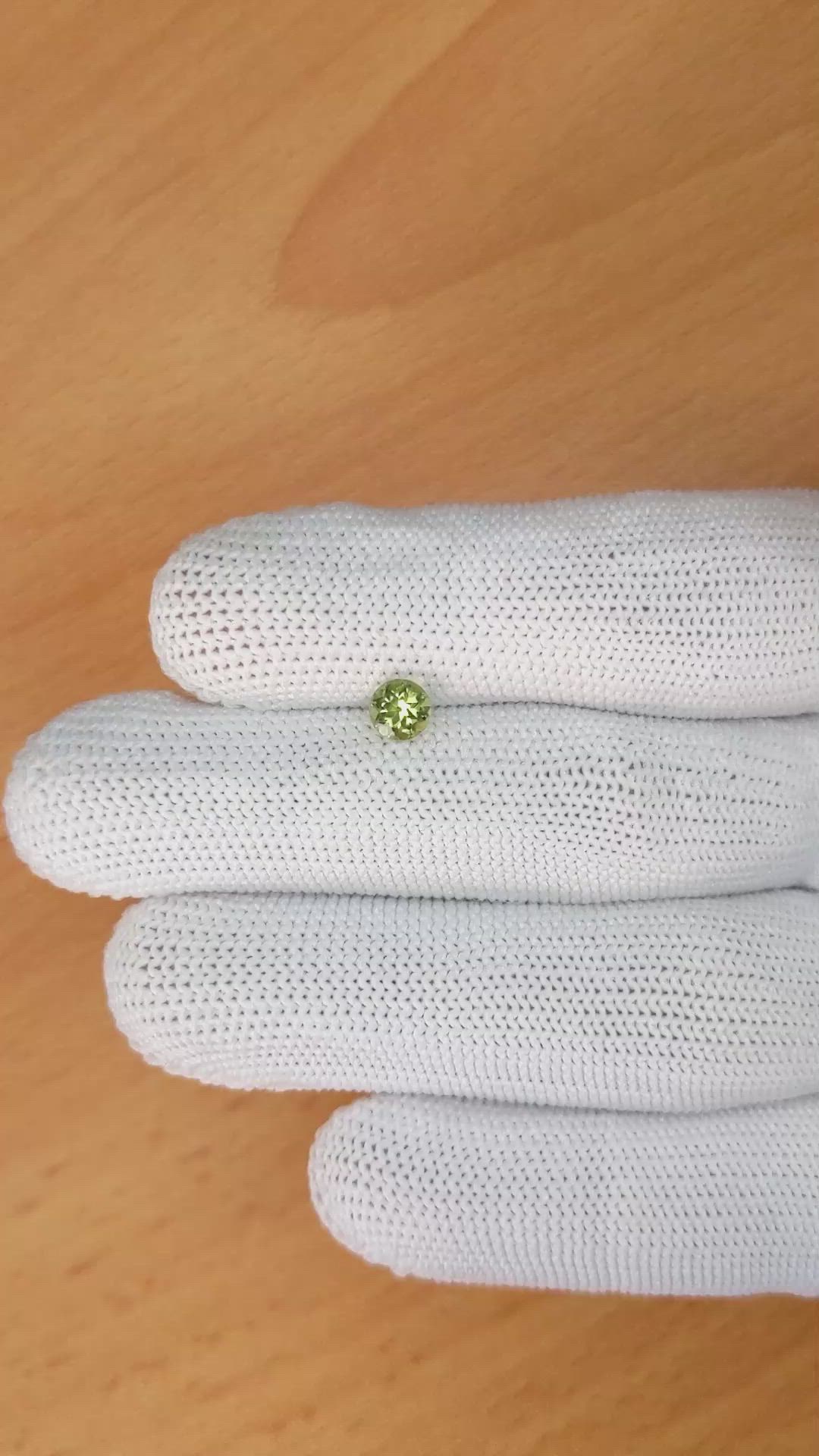 0.57 Ct. Yellowish Green Tourmaline from Ceylon (Sri Lanka) Size Video