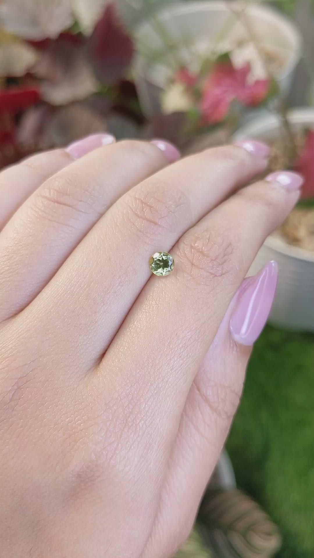 0.57 Ct. Yellowish Green Tourmaline from Ceylon (Sri Lanka) Size Video