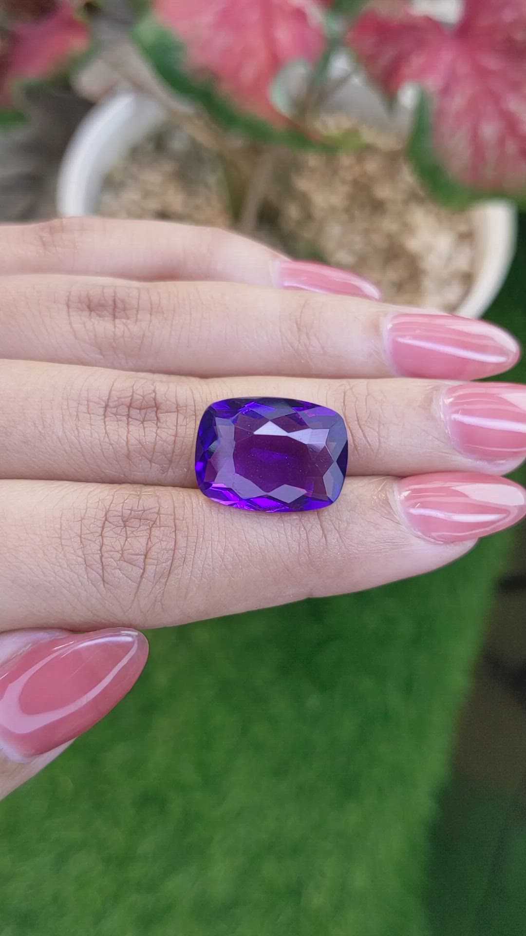 12.00 Ct. Purple Amethyst from Ceylon (Sri Lanka) Size Video