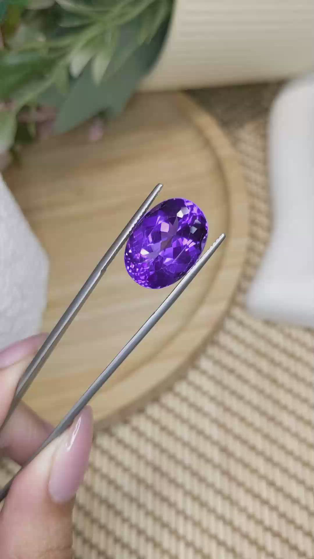 13.25 Ct. Purple Amethyst from Ceylon (Sri Lanka) Size Video