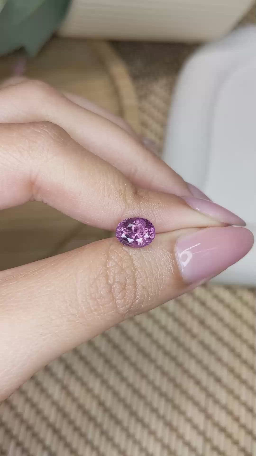 1.82 Ct. Purplish Pink Spinel from Ceylon (Sri Lanka) Size Video