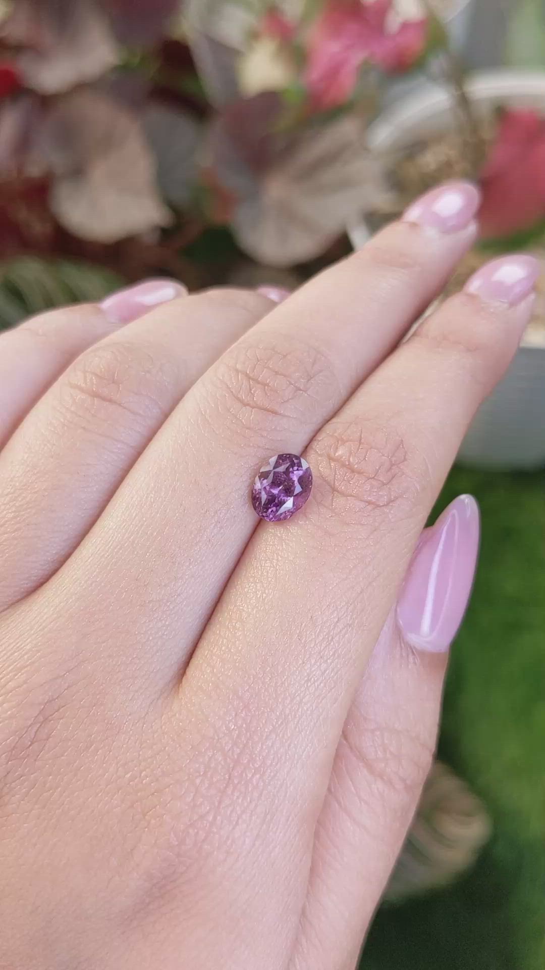 1.82 Ct. Purplish Pink Spinel from Ceylon (Sri Lanka) Size Video