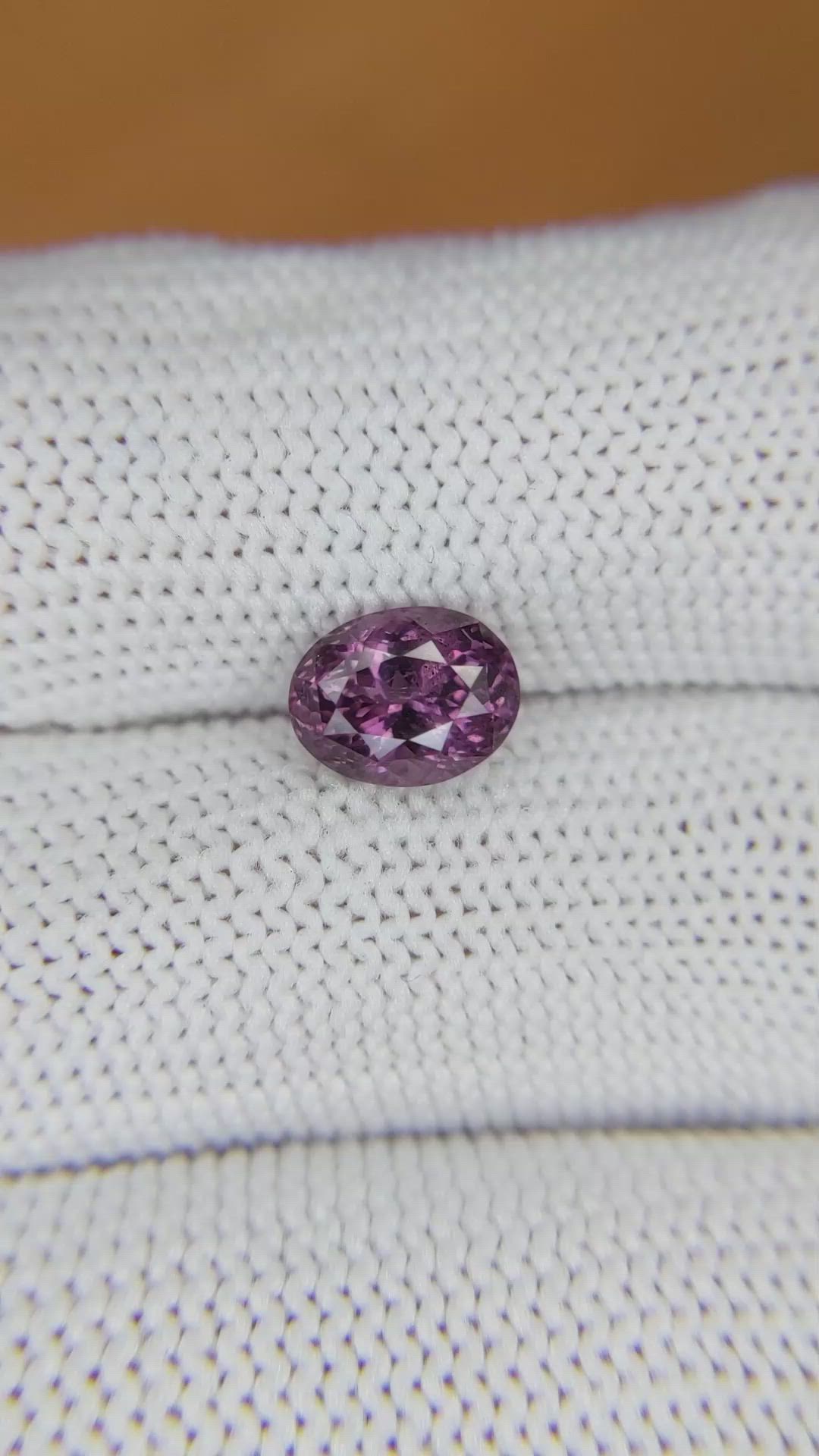 1.82 Ct. Purplish Pink Spinel from Ceylon (Sri Lanka) Size Video