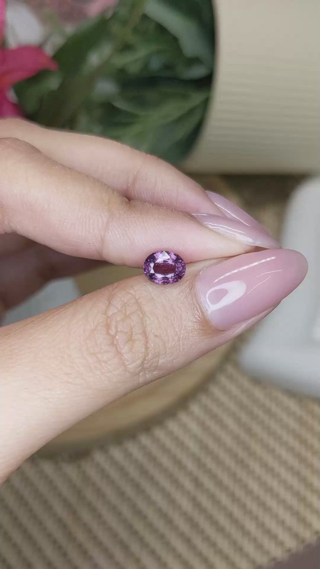 1.15 Ct. Purplish Pink Spinel from Ceylon (Sri Lanka) Size Video