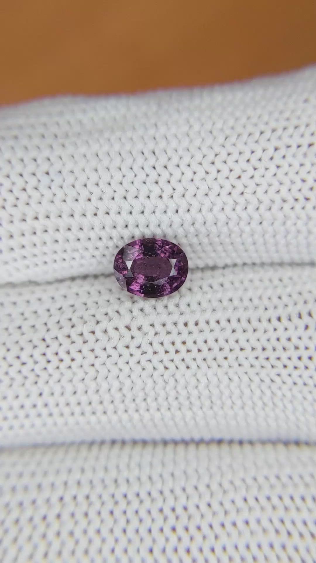 1.15 Ct. Purplish Pink Spinel from Ceylon (Sri Lanka) Size Video