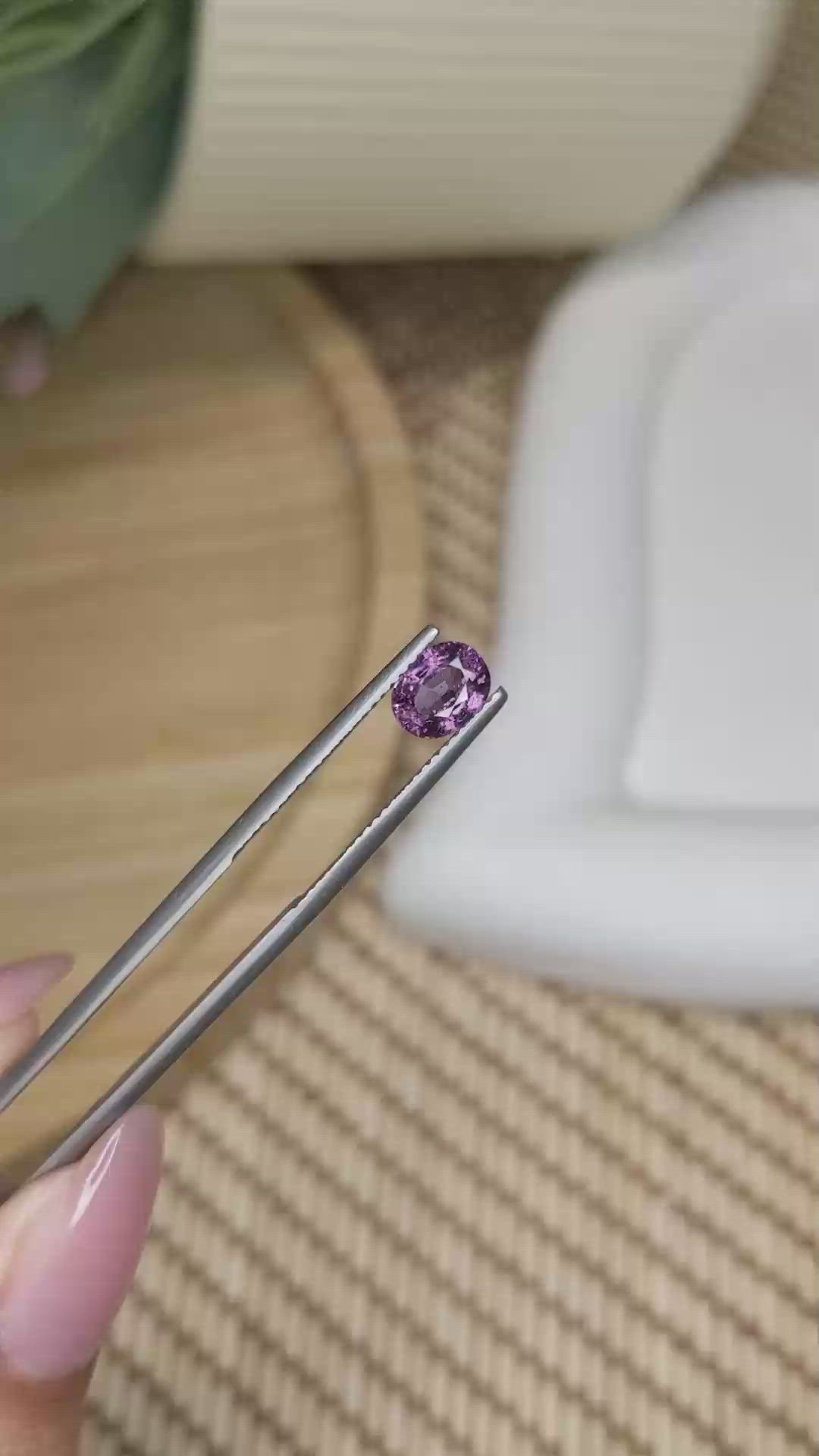 1.15 Ct. Purplish Pink Spinel from Ceylon (Sri Lanka) Size Video