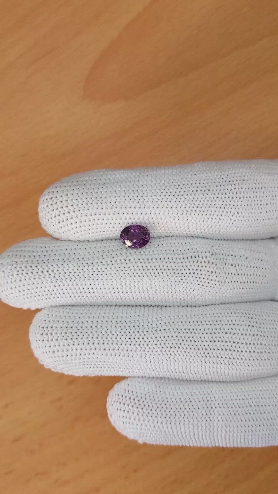 1.15 Ct. Purplish Pink Spinel from Ceylon (Sri Lanka) Size Video