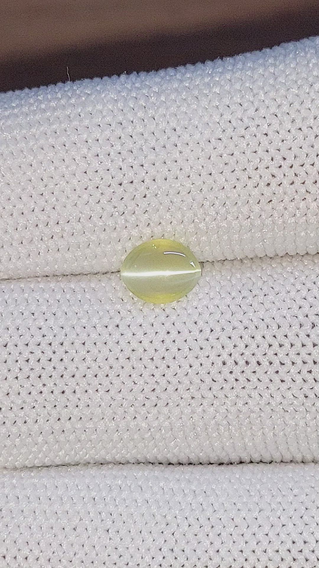 0.97 Ct. Greenish Yellow Cabochon Chrysoberyl from Tanzania Size Video