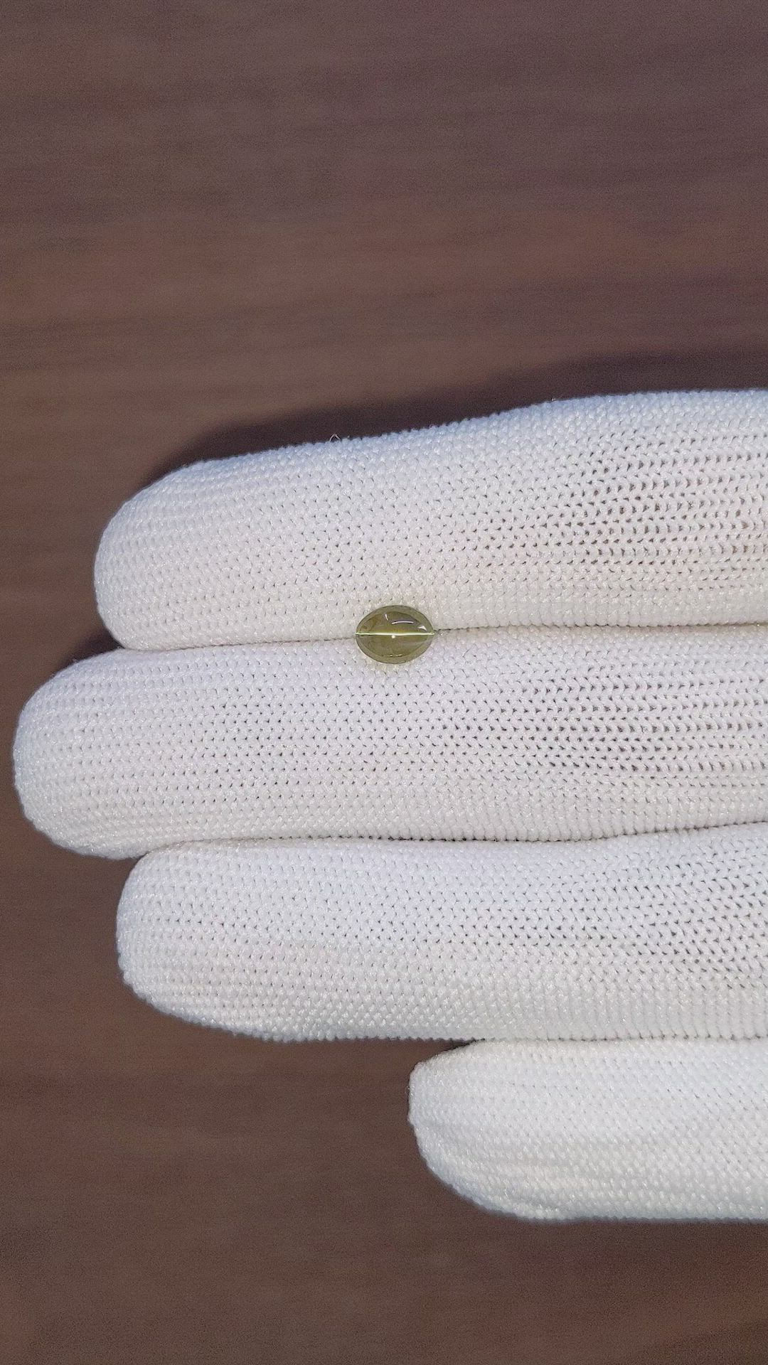 1.09 Ct. Brownish Green Cabochon Chrysoberyl from Tanzania Size Video