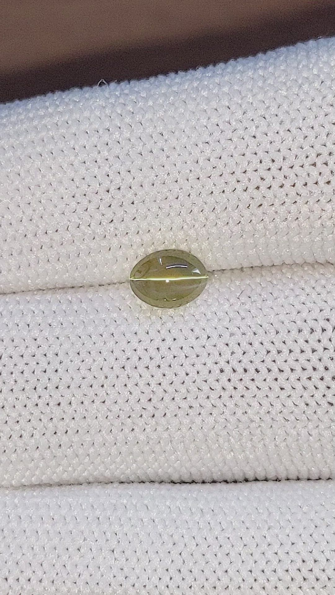 1.09 Ct. Brownish Green Cabochon Chrysoberyl from Tanzania Size Video