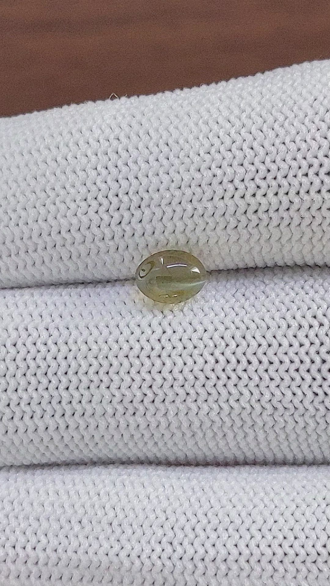 1.09 Ct. Brownish Green Cabochon Chrysoberyl from Tanzania Size Video