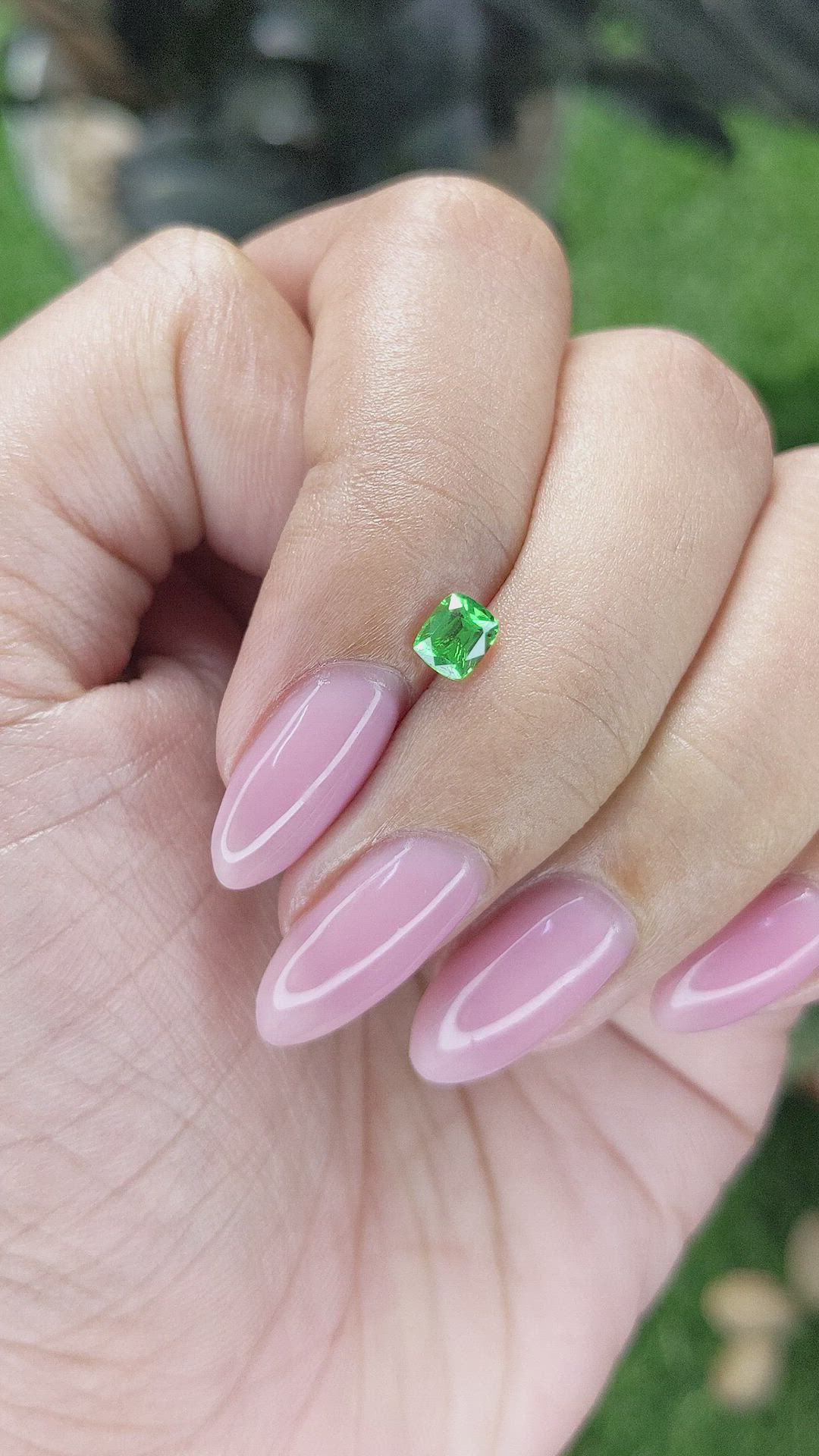 0.52 Ct. Tsavorite Garnet from Tanzania Size Video