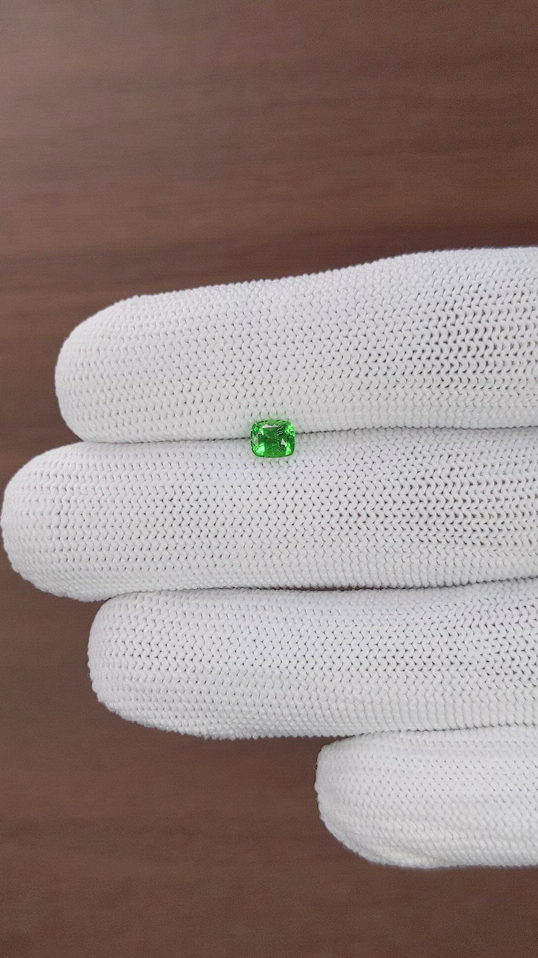0.52 Ct. Tsavorite Garnet from Tanzania Size Video