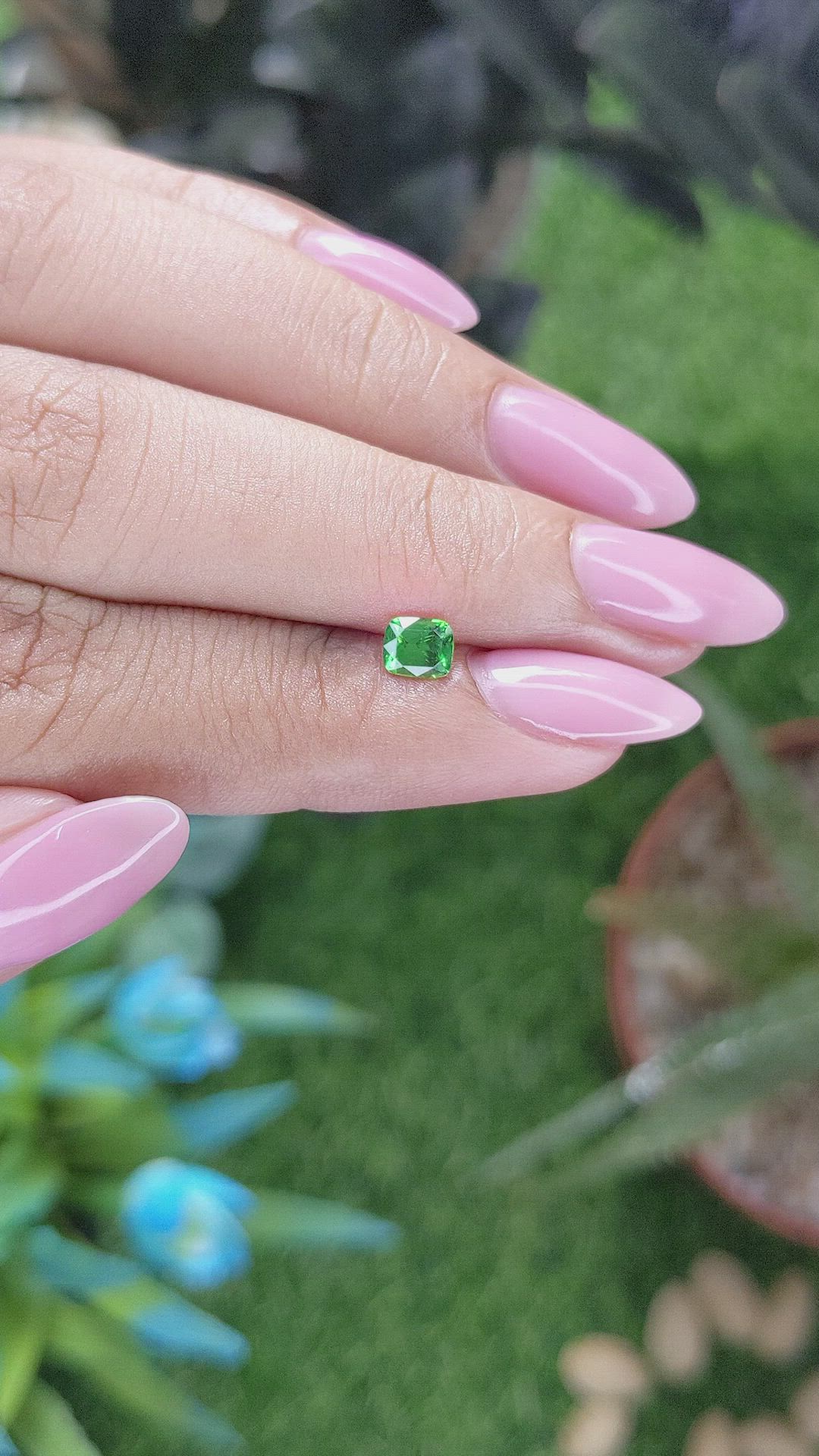 0.52 Ct. Tsavorite Garnet from Tanzania Size Video