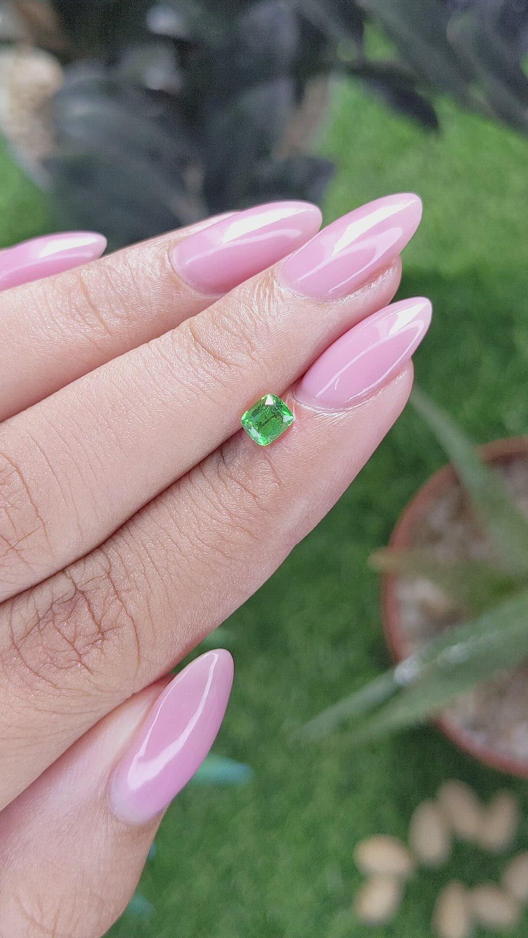 0.52 Ct. Tsavorite Garnet from Tanzania Size Video