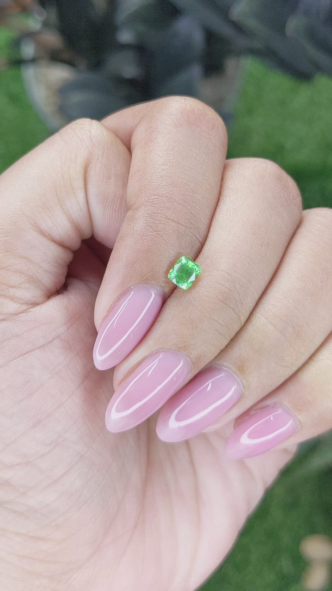 0.57 Ct. Tsavorite Garnet from Tanzania Size Video
