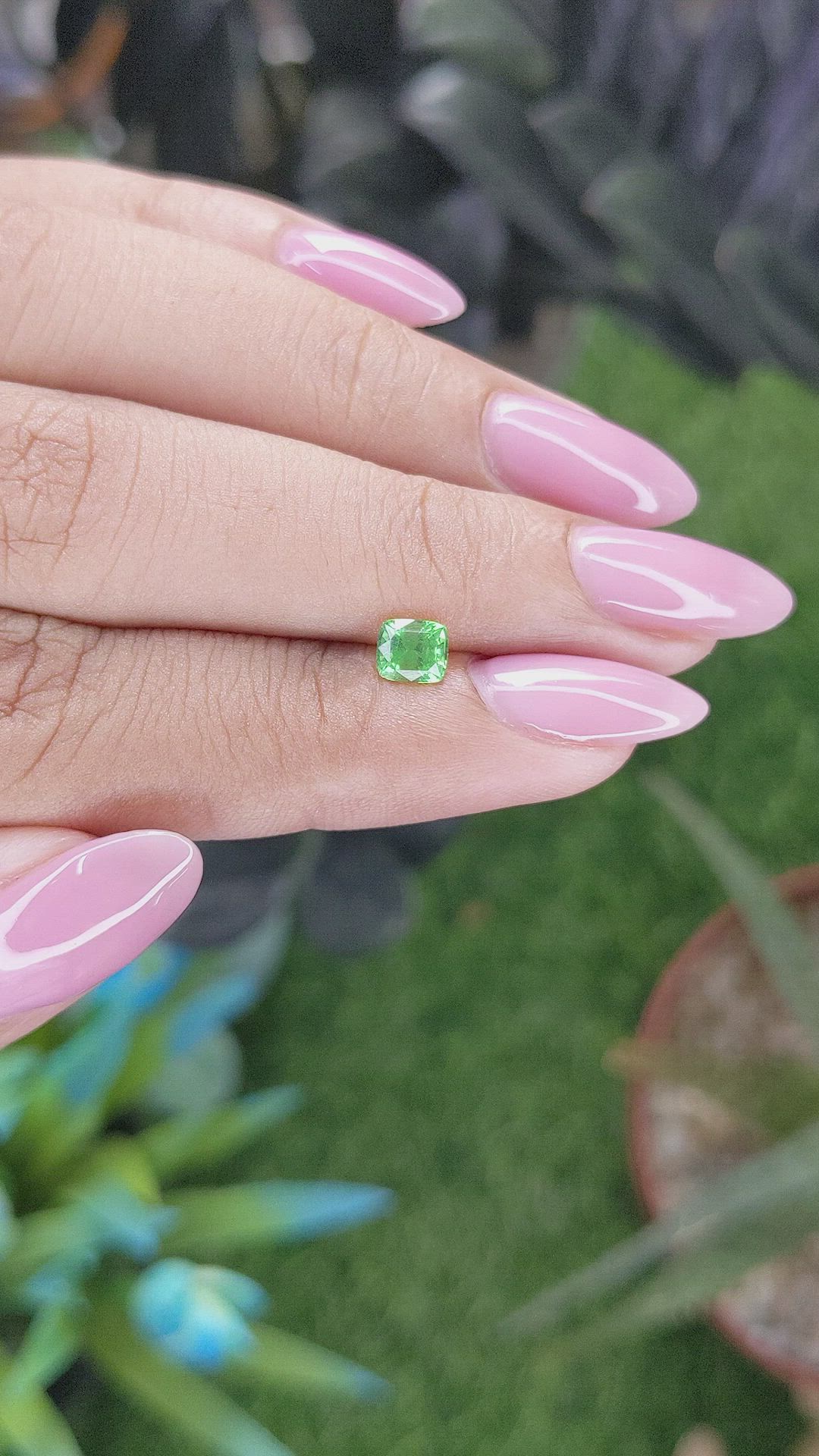 0.57 Ct. Tsavorite Garnet from Tanzania Size Video