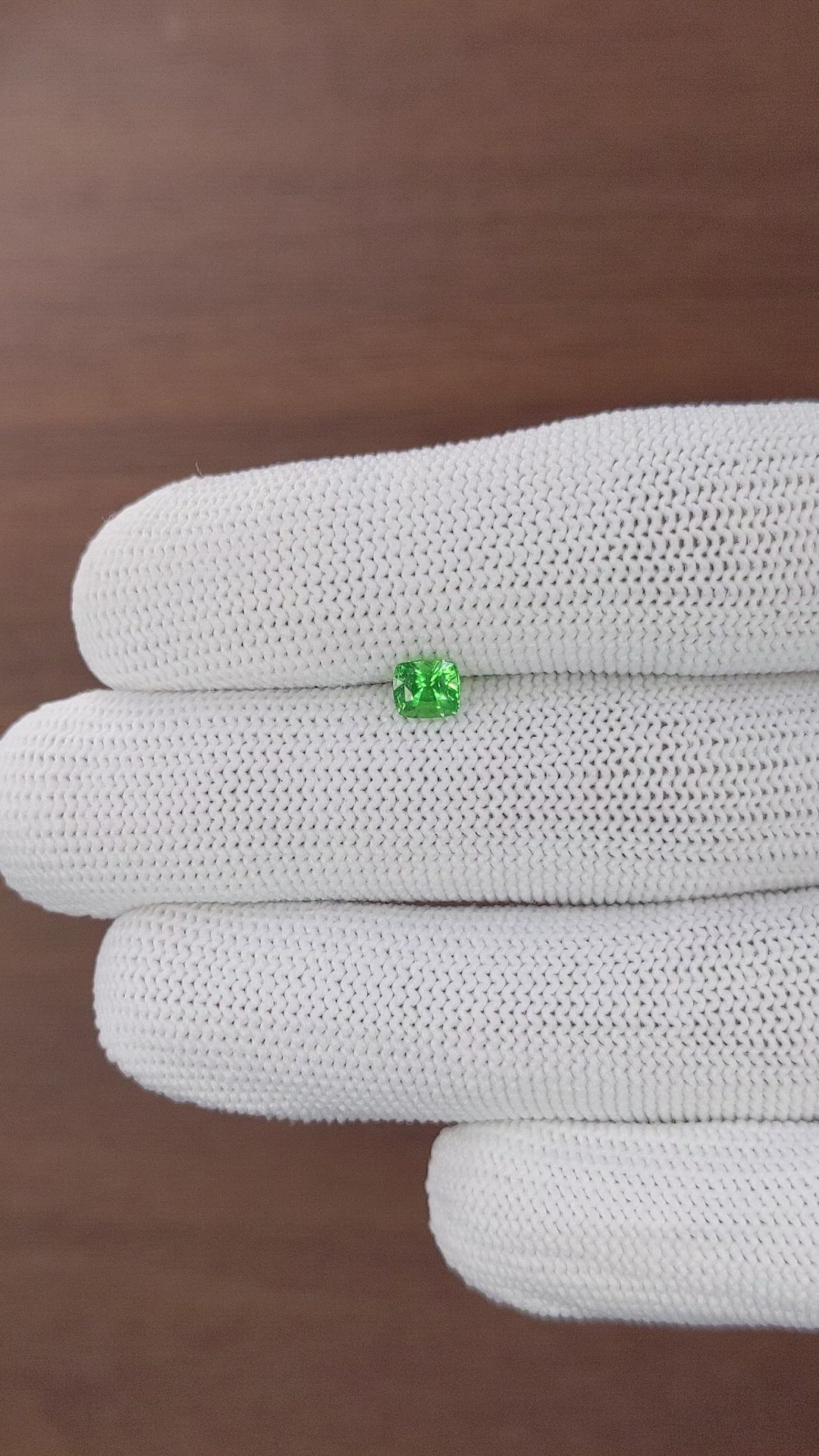 0.57 Ct. Tsavorite Garnet from Tanzania Size Video