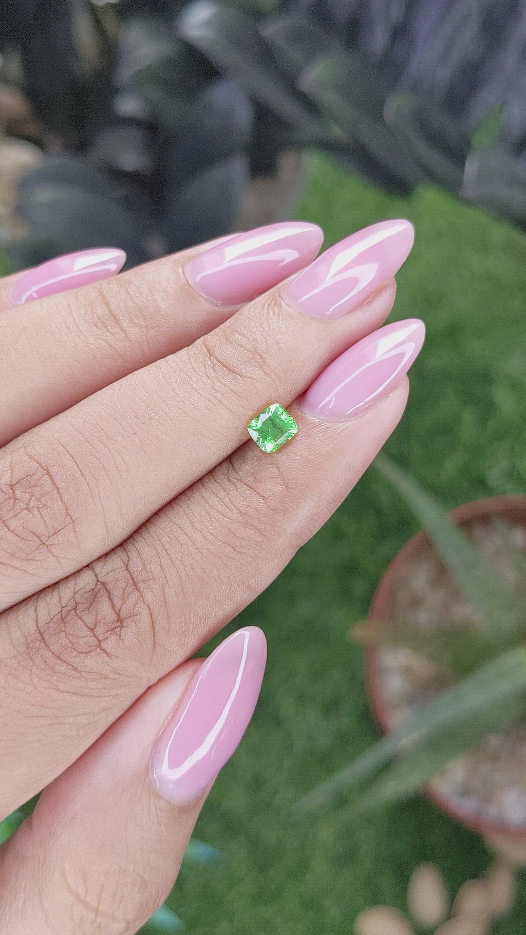 0.57 Ct. Tsavorite Garnet from Tanzania Size Video