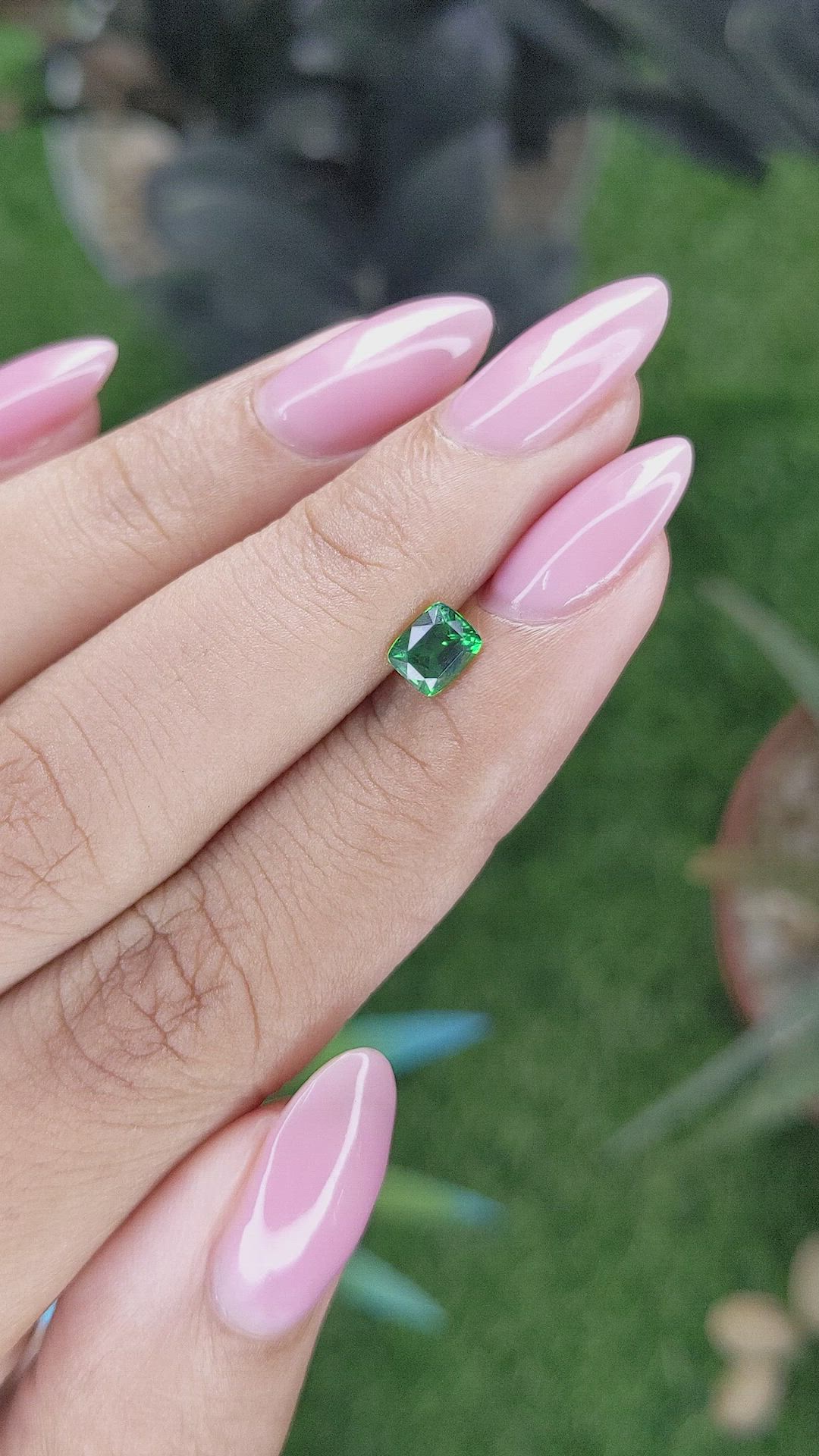 0.70 Ct. Tsavorite Garnet from Tanzania Size Video