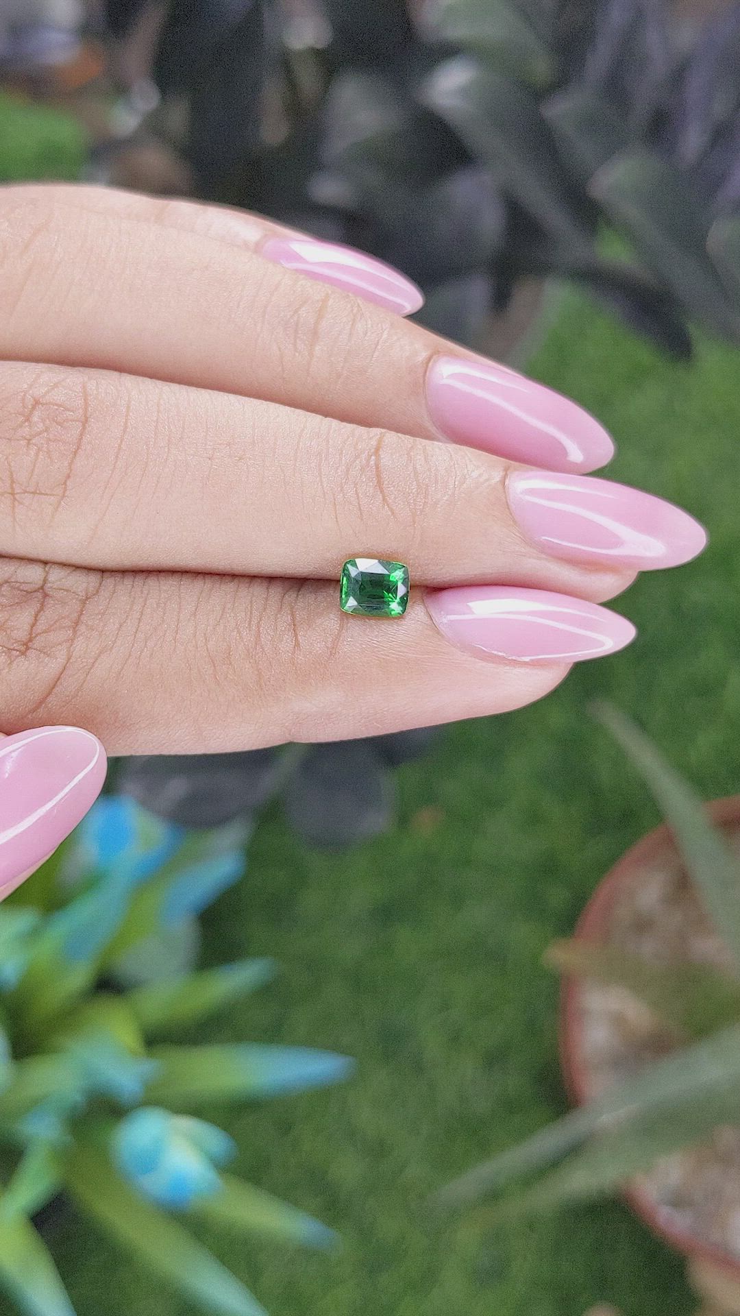 0.70 Ct. Tsavorite Garnet from Tanzania Size Video