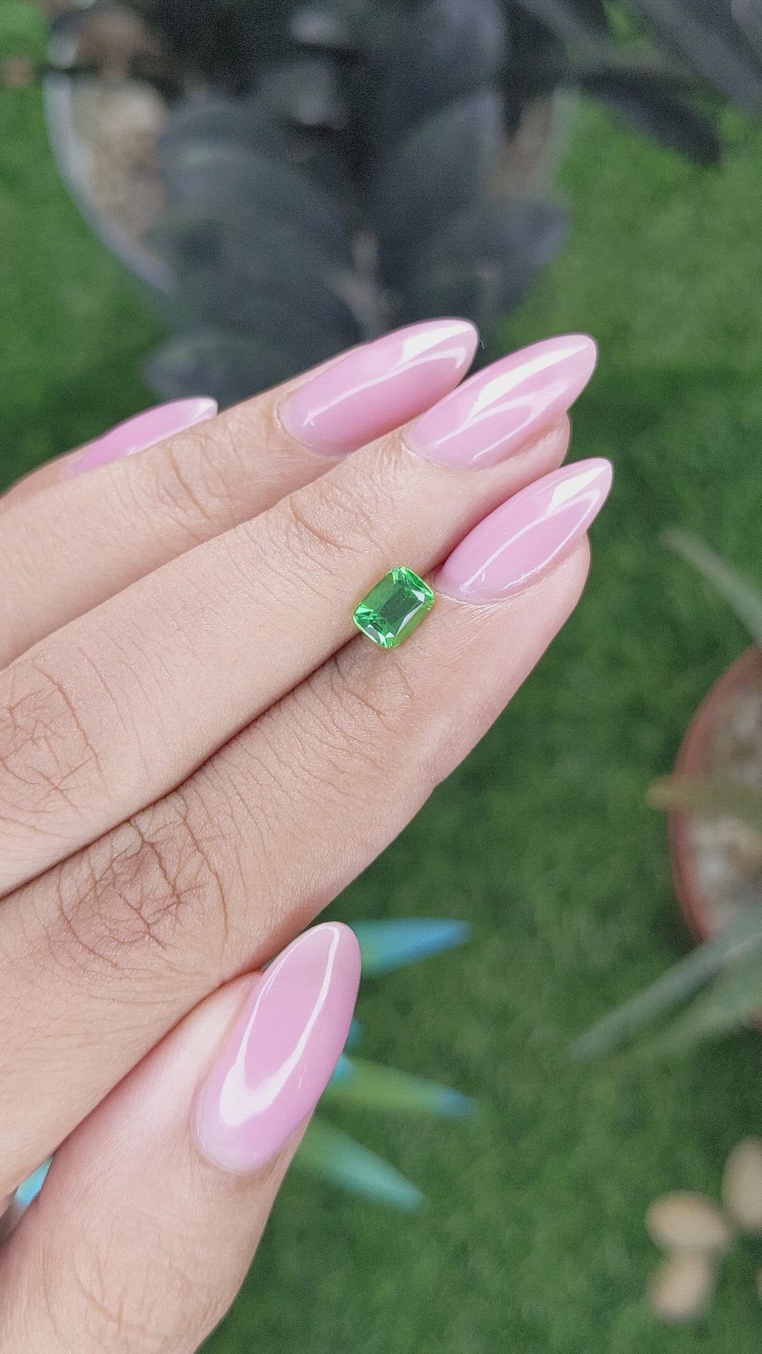 0.87 Ct. Tsavorite Garnet from Tanzania Size Video