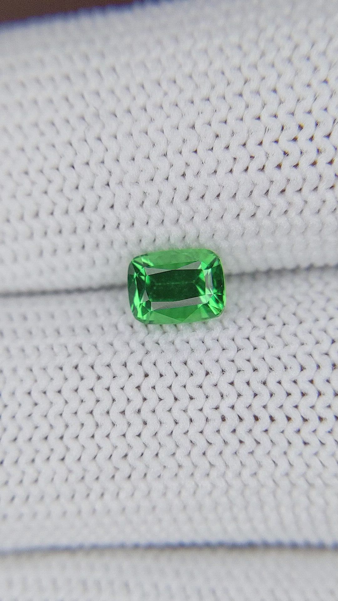 0.87 Ct. Tsavorite Garnet from Tanzania Size Video