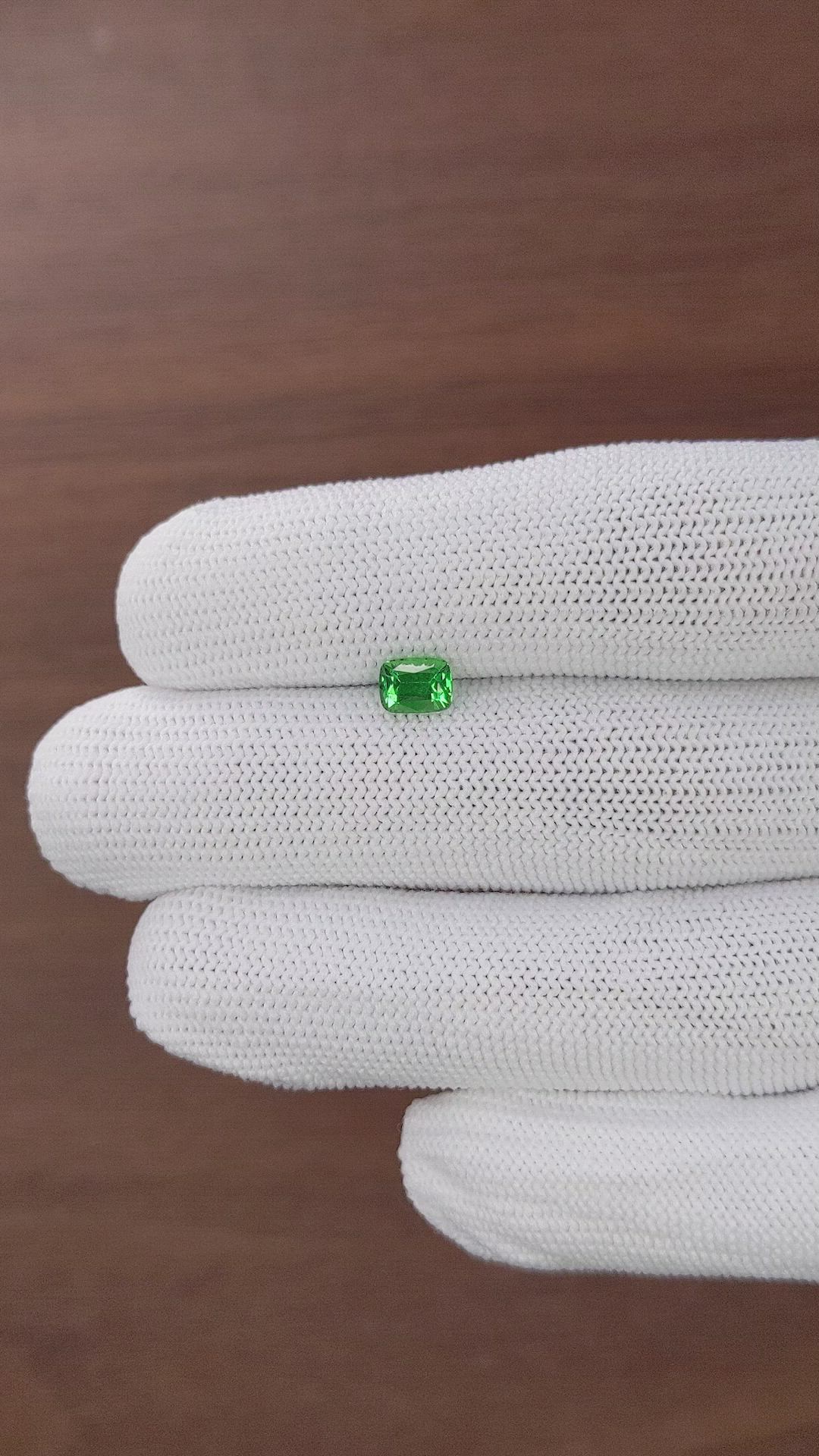 0.87 Ct. Tsavorite Garnet from Tanzania Size Video