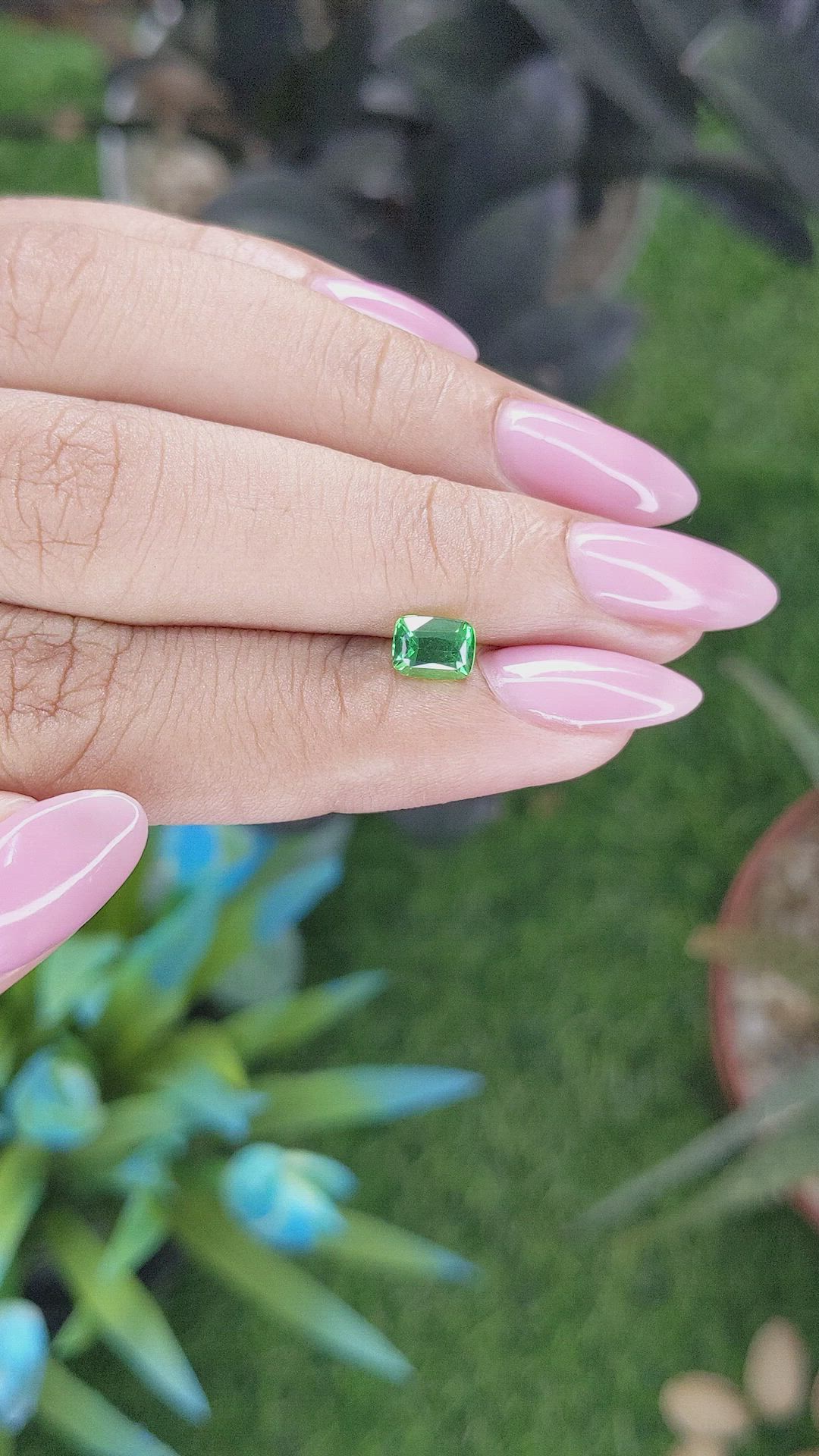 0.87 Ct. Tsavorite Garnet from Tanzania Size Video