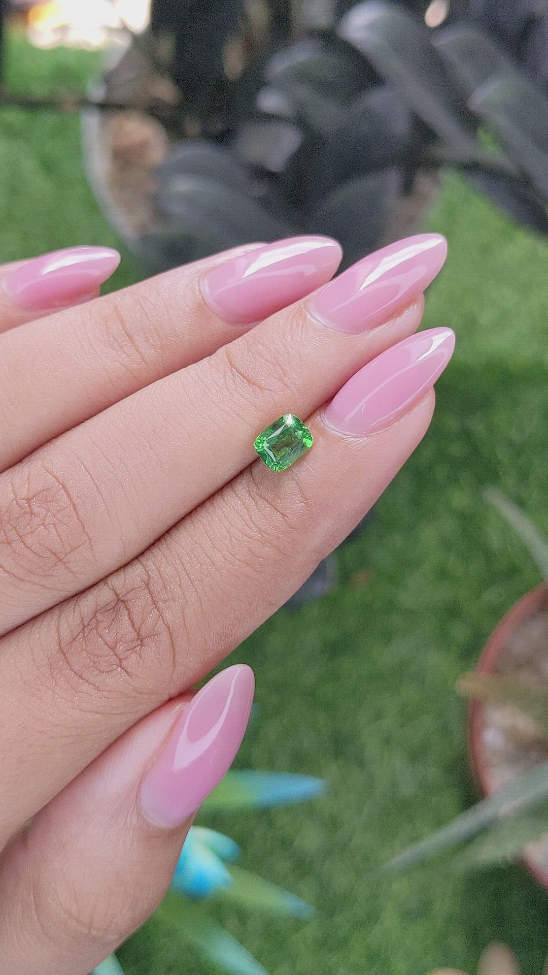 0.99 Ct. Tsavorite Garnet from Tanzania Size Video