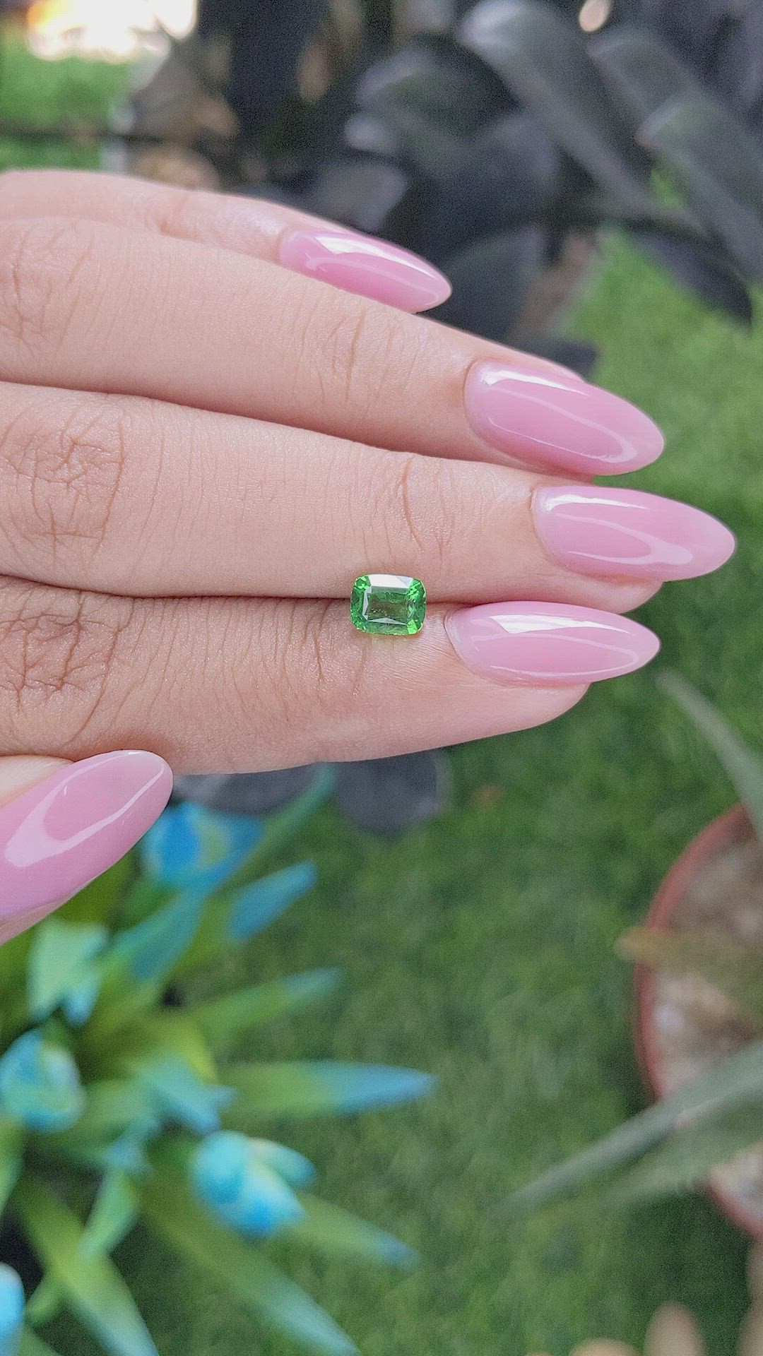 0.99 Ct. Tsavorite Garnet from Tanzania Size Video