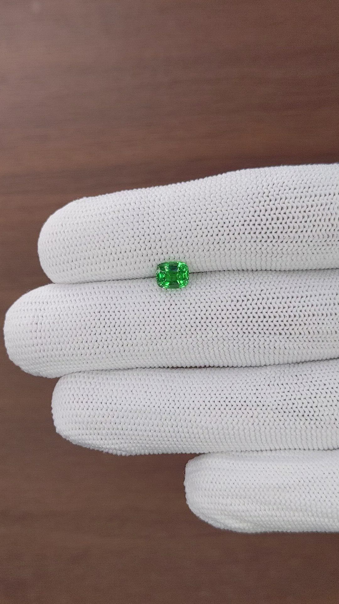 1.03 Ct. Tsavorite Garnet from Tanzania Size Video