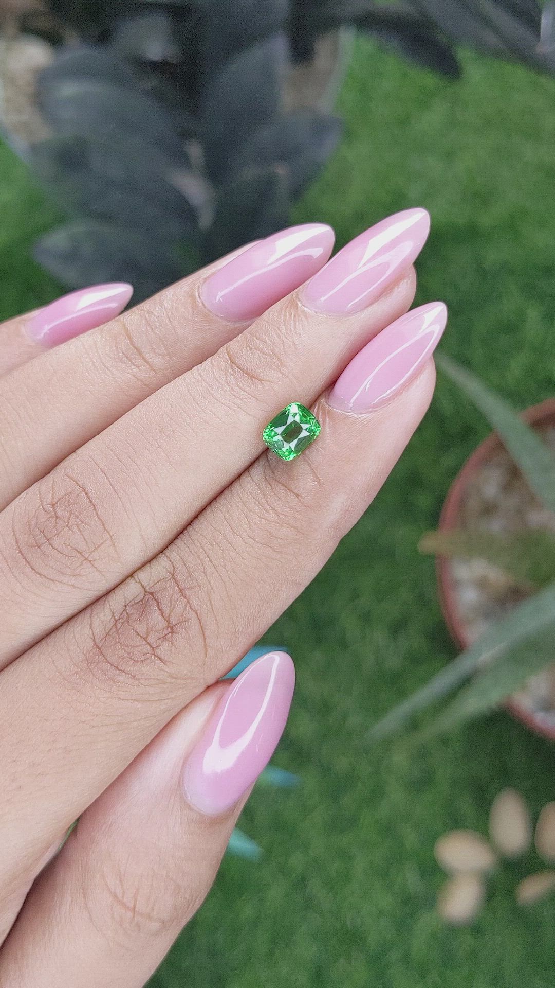 1.03 Ct. Tsavorite Garnet from Tanzania Size Video